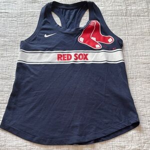 Nike Boston Red Sox Racerback Navy Blue Tank with Red & White Accents